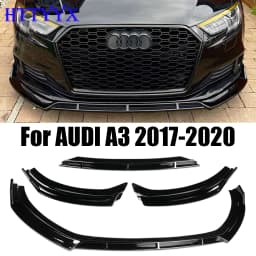 For Audi A3 8V QUATTRO Standard 2017 2018 2019 2020 Gloss Black Car Front Bumper Splitter Lip Diffuser Body Kit Spoiler Guard