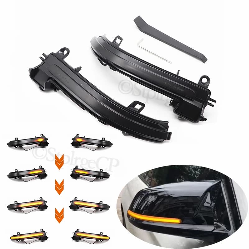 For BMW F20 F21 F22 F23 F30 F31 F32 F33 F34 X1 E84 F36 i3 i3S F87 M2 1 2 3 4 Series Dynamic Blinker Turn Signal LED Mirror Light