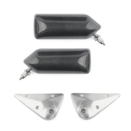 2psc New Universal Retro Car Rearview Side Mirror Craft Square F1 Style W/Blue Mirror Surface Metal Bracket Rear View Mirror