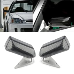 2psc New Universal Retro Car Rearview Side Mirror Craft Square F1 Style W/Blue Mirror Surface Metal Bracket Rear View Mirror