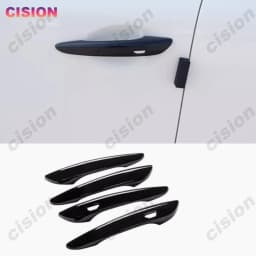 4x Black Chrome Carbon Fiber Exterior Car Door Handle Frame Panel Cover Trim ABS Sticker For Mazda 3 BP CX30 CX50 CX60 CX80 CX90