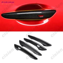4x Black Chrome Carbon Fiber Exterior Car Door Handle Frame Panel Cover Trim ABS Sticker For Mazda 3 BP CX30 CX50 CX60 CX80 CX90
