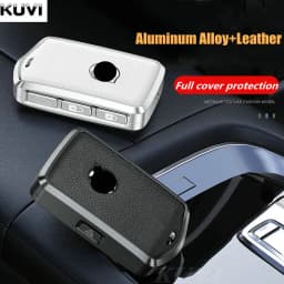 Metal Leather Car Remote Key Case Cover Shell For Volvo XC60 XC40 XC90 S90 V60 S60 V90 2010-2022 Holder Protector Fob Keychain