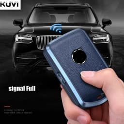 Metal Leather Car Remote Key Case Cover Shell For Volvo XC60 XC40 XC90 S90 V60 S60 V90 2010-2022 Holder Protector Fob Keychain