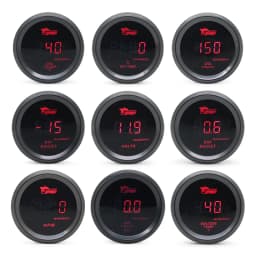 52mm Boost Gauge/Water Temp/Oil Temp/Oil Press/Voltage/Tachometer Gauge Digital Red LED Black Case