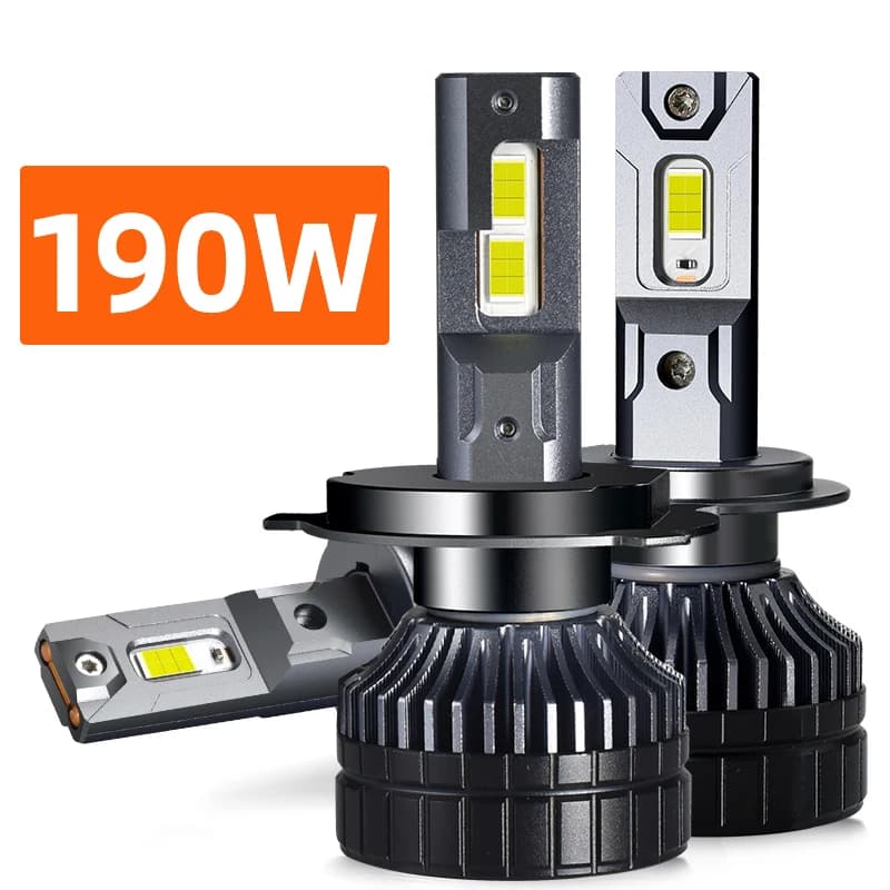 Powerful 190W Super Bright Car LED Headlight Bulbs H1 H7 H4 H11 H8 9005 HB3 9006 HB4 D2H D1S 6000K White Plug N Play Auto Lights