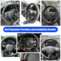 Car Steering Wheel Cover 38cm Leather D Shape For Golf Polo Jatta Passat K3 Suzuki Swift Nissan Rogue Mercedes AMG Accessories
