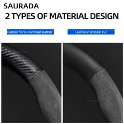 Car Steering Wheel Cover 38cm Leather D Shape For Golf Polo Jatta Passat K3 Suzuki Swift Nissan Rogue Mercedes AMG Accessories