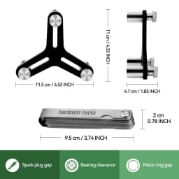 7075 Billet Aluminum Engine Piston Ring Squaring Tool Compatible for 2" to 5" Bore And Gap with 32 Blades Feeler Gauge Gap Measu