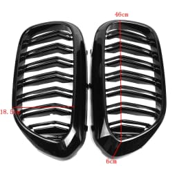Glossy Black Car Front Kidney Grille Grill For BMW 5 Series M5 G30 G31 G38 520i 530i 540i 2017-2020 2-Slat Front Bumper Grill