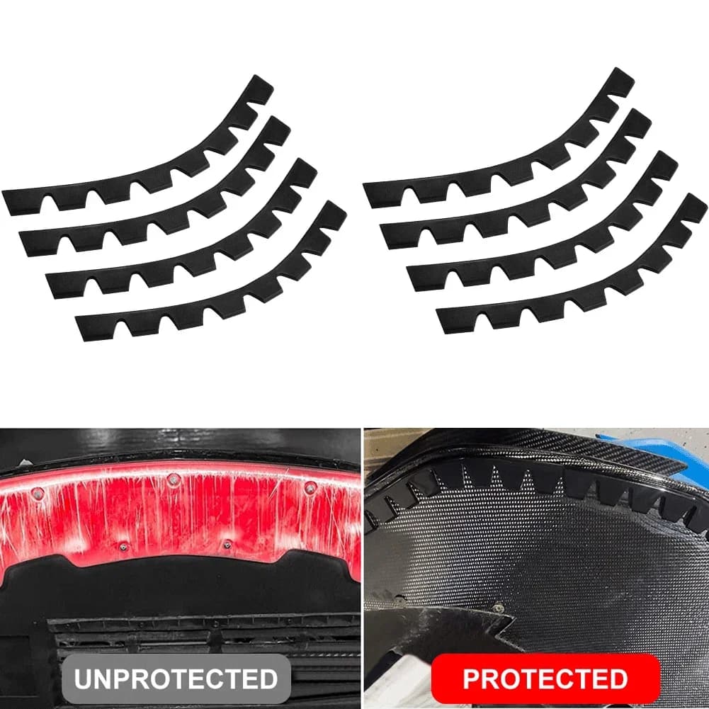 8PCS Car Front Bumper Scrape Guard Anti-Scratch Kit Scrape Protector Skid Plate DIY Protector Kit Car Front Lip Decorative Strip