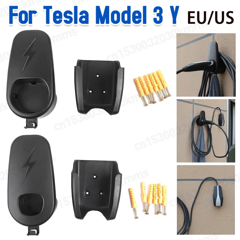 Car Charging Cable Mount for Tesla Model 3 Y Accessories Wall Mount with Chassis Bracket Connector Bracket Charger Holder