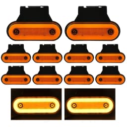 10Pcs Truck Sidelight LED Clearance Lights 12V 24V Cargo Light Trailer Side Marker Car Width Signal Lamp Red White Amber