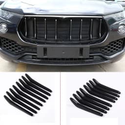 For 2016-2021 Maserati Levante ABS Carbon Fiber Car Styling Front Grille Trim Strip Car Exterior Trim Accessories 8-Piece Set
