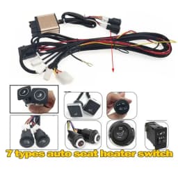 12V Car Seat Heater Control Switch System 1-5 Level Position Button Switch To Compatible Carbon Fiber Chair Pad Cover Elements