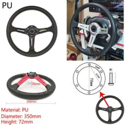 Universal 14 Inch PU Auto Racing Steering Wheels Deep Corn Drifting Sport Steering Wheel