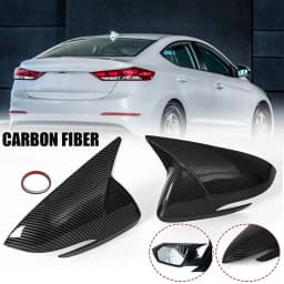 Rearview Mirror Cover For Hyundai Elantra AD 2016-2020 Black/Carbon Fiber Look Side Wing Mirror Cap Case Trim Car Accessories