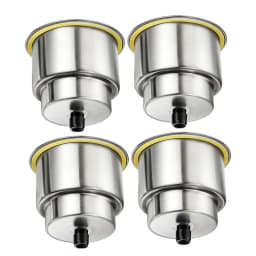 4X Marine Boat Stainless Steel Recessed Cup Shape Drink Holder with Drain Cup Holder