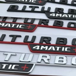 3D Car Fender BITURBO 4MATIC Badge Emblem Sticker For Mercedes C43 AMG W205 W204 E43 W213 W212 GLC43 GLE43 W166 W167 Accessories