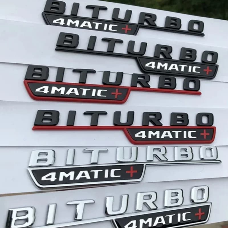 3D Car Fender BITURBO 4MATIC Badge Emblem Sticker For Mercedes C43 AMG W205 W204 E43 W213 W212 GLC43 GLE43 W166 W167 Accessories