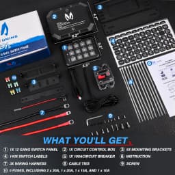 Mictuning 8/12 Gang RGB Switch Panel Led Work Light Bar Switches Box Controller for Universal Cars Truck Boat UTV 4X4 4WD