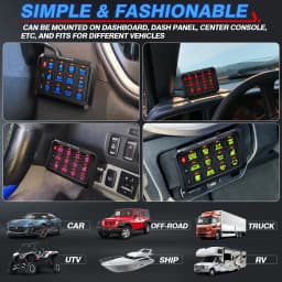 Mictuning 8/12 Gang RGB Switch Panel Led Work Light Bar Switches Box Controller for Universal Cars Truck Boat UTV 4X4 4WD