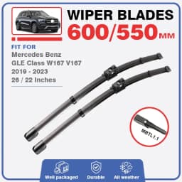 Front / Front Rear Wiper Blades For Mercedes Benz GLE Class W167 V167 2019 - 2023 Accessories Without Intelligent Spray System