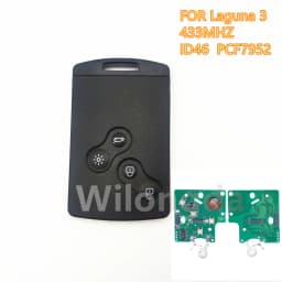 NO LOGO! 5PCS/LOT 4 Button Remote Key Card 433MHz ID46-PCF7952 Keyless Entry for Renau Megane 3 Laguna 3 Scenic