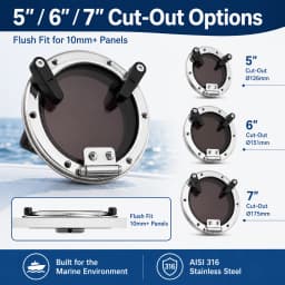 5"-7" Boat Porthole Window AISI 316 SS Round Portlight Anti-Glare Marine Portlight Hatch 8mm Smoked Acrylic for Yacht Cabin RV