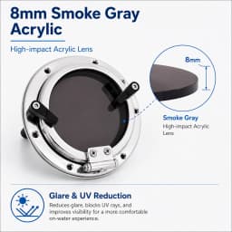 5"-7" Boat Porthole Window AISI 316 SS Round Portlight Anti-Glare Marine Portlight Hatch 8mm Smoked Acrylic for Yacht Cabin RV