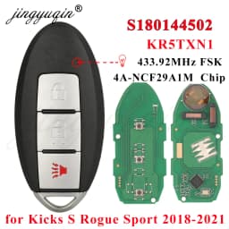 jingyuqin S180144502 Smart Car Key For Nissan Kicks S Rogue Sport 2018 2019+ Proximity Fob 433Mhz Chip 4A 285E3-5RA0A KR5TXN1