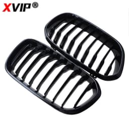 XVIP 1 Pair Front Grilles For BMW 1 Series F20 F21 2012-2019 Gloss Black Kidney Grill Replacement Racing Front Bumper Grilles