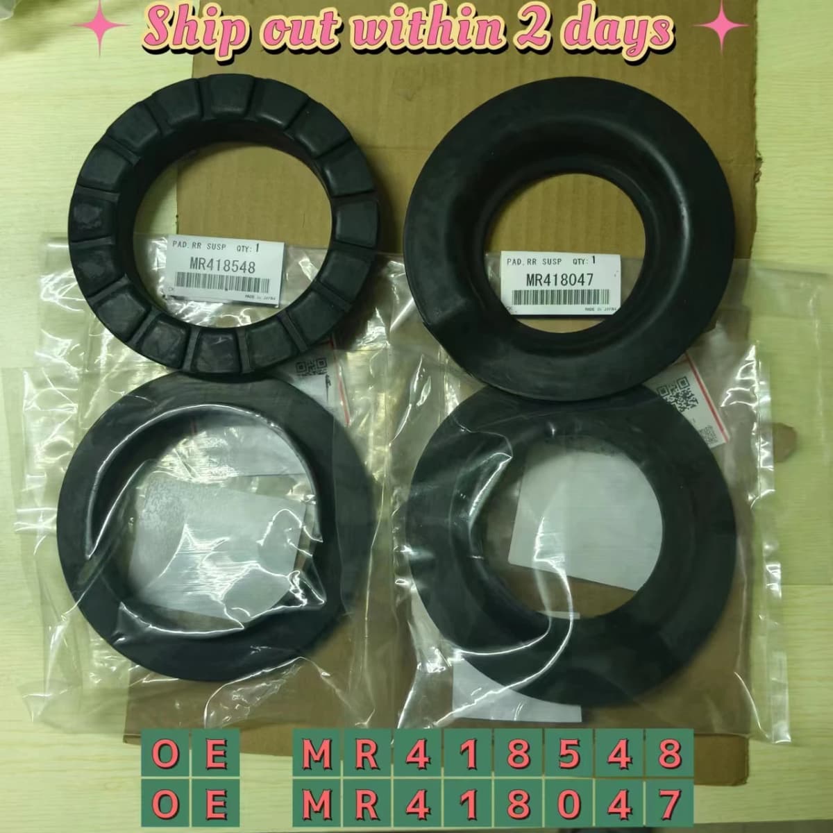 Rear Suspension Spring Upper And Lower Pad for Mitsubishi Pajero Montero III IV 1999-2016 MR418047 MR418548