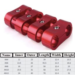 10Pcs Universal Aluminum AN4 AN6 AN8 AN10 AN12 Car Billet Oil Fuel Water Hose Tube Seprator Divider Clamp Line Separator Bracket