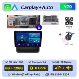 Car Radio for Renault Trafic Opel Vivaro Nissan Primastar 2010-2011-2014 Carplay Android Auto Player GPS Navigation Autoradio