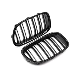 Pulleco A Pair Car Front Kidney Grille Grills Glossy Black For BMW F01 F02 F03 F04 740i 750i 7 Series 2009-2015 Auto Accessories