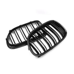 Pulleco A Pair Car Front Kidney Grille Grills Glossy Black For BMW F01 F02 F03 F04 740i 750i 7 Series 2009-2015 Auto Accessories