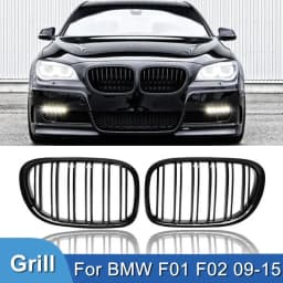 Pulleco A Pair Car Front Kidney Grille Grills Glossy Black For BMW F01 F02 F03 F04 740i 750i 7 Series 2009-2015 Auto Accessories