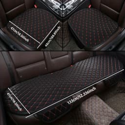 3Pcs Cotton and Linen Car Seat Cover Set Universal Car Seat Cover Cushion All Season Car Seat Protector Interior Car Accessories