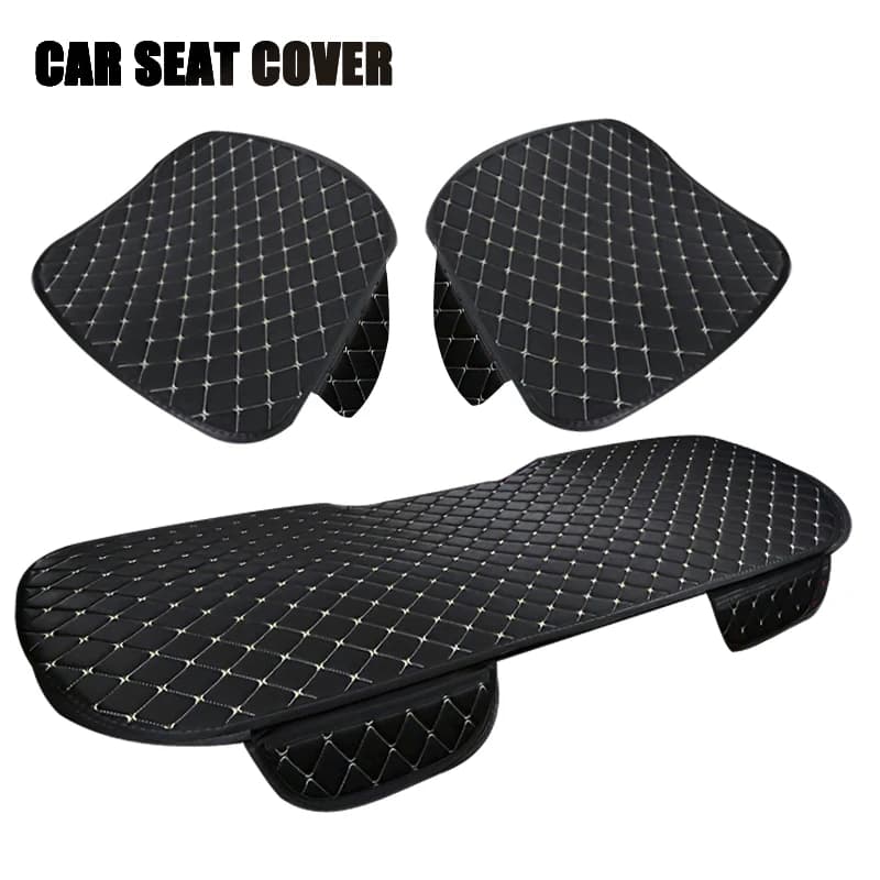 3Pcs Cotton and Linen Car Seat Cover Set Universal Car Seat Cover Cushion All Season Car Seat Protector Interior Car Accessories