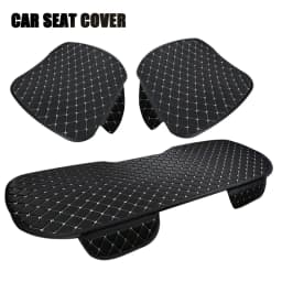 3Pcs Cotton and Linen Car Seat Cover Set Universal Car Seat Cover Cushion All Season Car Seat Protector Interior Car Accessories