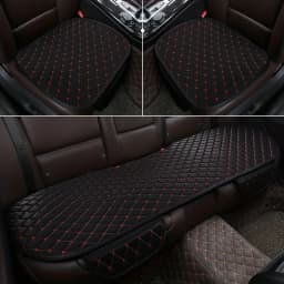 3Pcs Cotton and Linen Car Seat Cover Set Universal Car Seat Cover Cushion All Season Car Seat Protector Interior Car Accessories