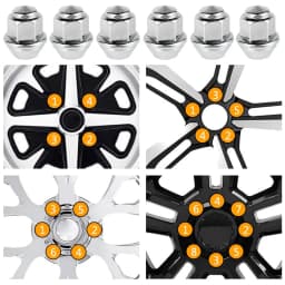 20Pcs Wheel Nuts For Ford Wheels M12x1.5 19mm Hex Wheel Nuts 60 Degree Taper Carbon Steel Plated Nuts Replacement OEM 1678260