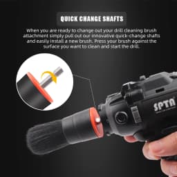 SPTA 5PCS Mix Bristle Detail Brush Attachment Set Power Scrubber Cleaning Kit for Cordless Drill