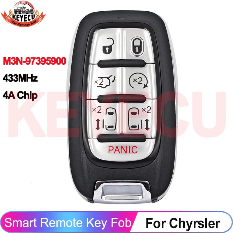 KEYECU M3N-97395900 For Chrysler Pacifica 2017 2018 2019 2020 Voyager 2021 2022 2023 433MHz 4A Chip Car Remote Key 68217832AC