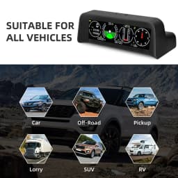 M X90 Slope Meter Inclinometer Car Altitude GPS Speedometer HUD Pitch Tilt Angle Protractor Clock Latitude Longitude Campass