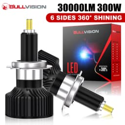 Bullvision H7 Led Bulb Canbus H1 H8 H11 Fog Lights 9006 Hb4 9005 Hb3 Led Lamps 360 30000LM 300W 3D Auto 6000K Super Mini Diodes