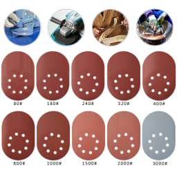 100Pcs 5inch Sandpaper 8 Hole 80Grit-3000Grit Mixed Sanding paper Round Auto Self-adhesive Sand 125mm Sanding Pad Polishing Tool