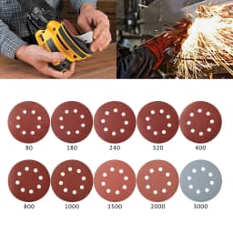 100Pcs 5inch Sandpaper 8 Hole 80Grit-3000Grit Mixed Sanding paper Round Auto Self-adhesive Sand 125mm Sanding Pad Polishing Tool