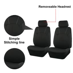AUTOKING Black Universal Seat Covers For Car 2+1 Type Split Car Seat Cover High Quality Polyester With Airbag Compatible